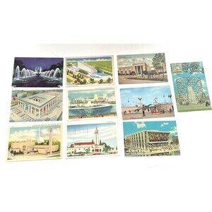Worlds Fair Postcards Lot 10pcs Vintage Collection Ephemera